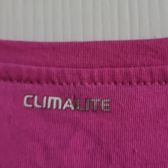 Adidas Womens Climalite Fuchsia Tee Size L - Picture 4 of 5